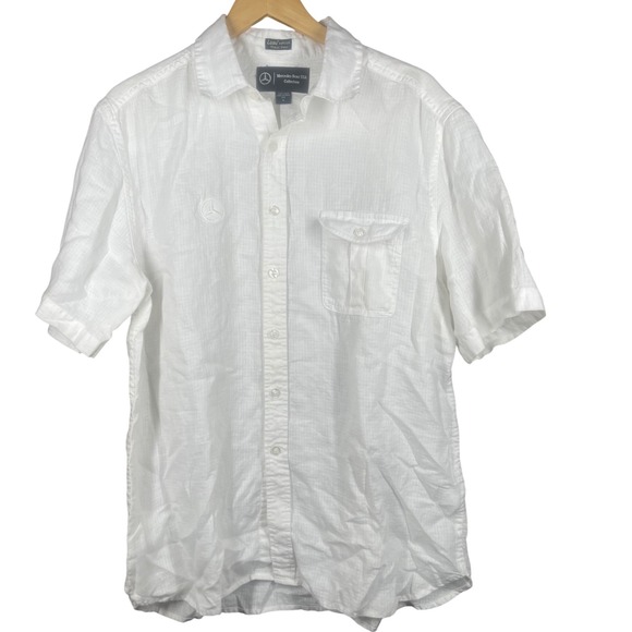 Mercedes-Benz USA Collection Luau Edition Linen Short Sleeve Shirt - Picture 1 of 5